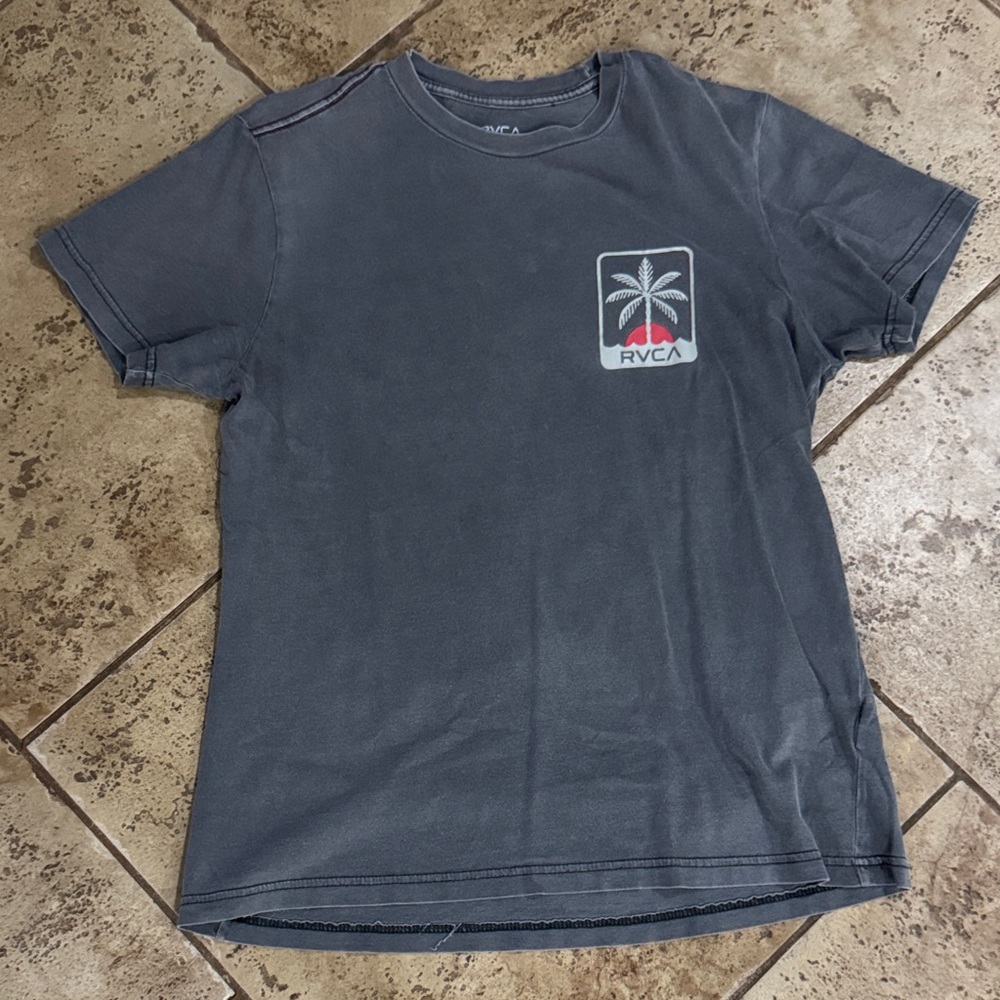 RVCA Charcoal Palm Logo Tee